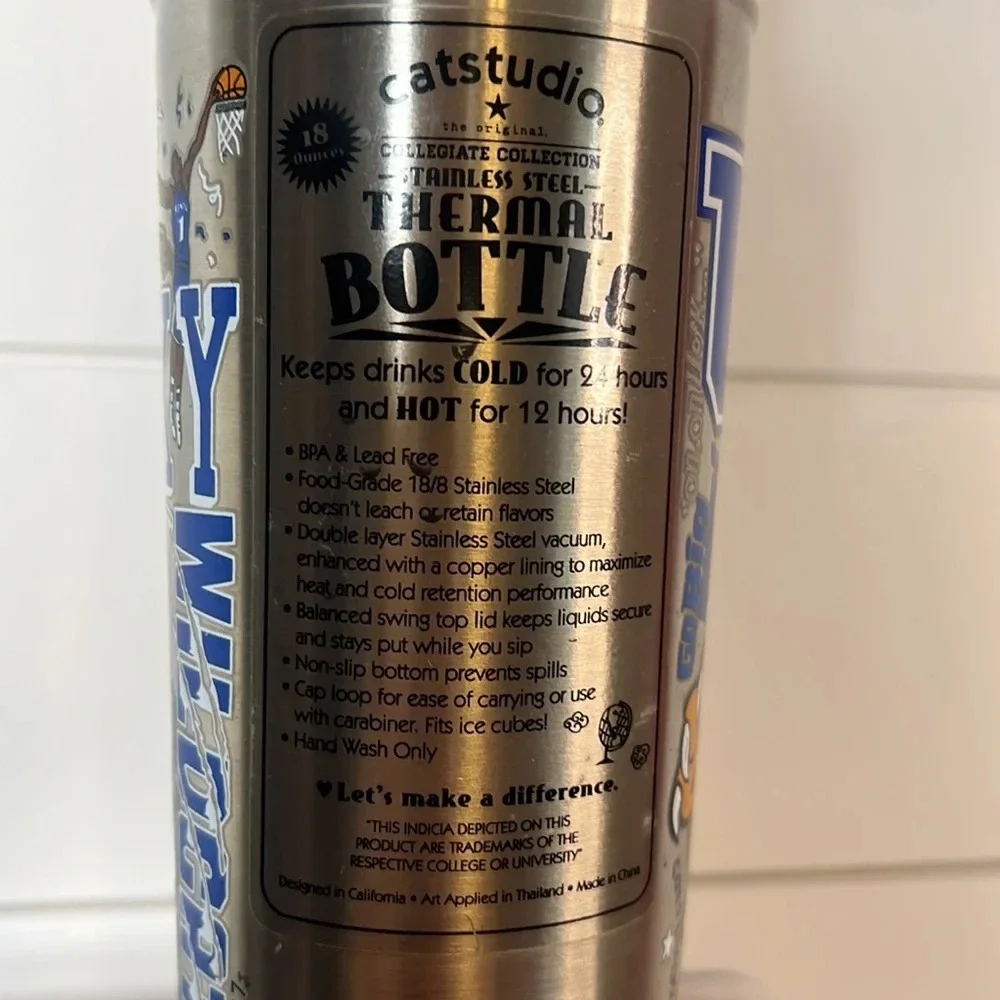 Catstudio Kentucky Stainless Steel 18‎ oz. Thermal Bottle.